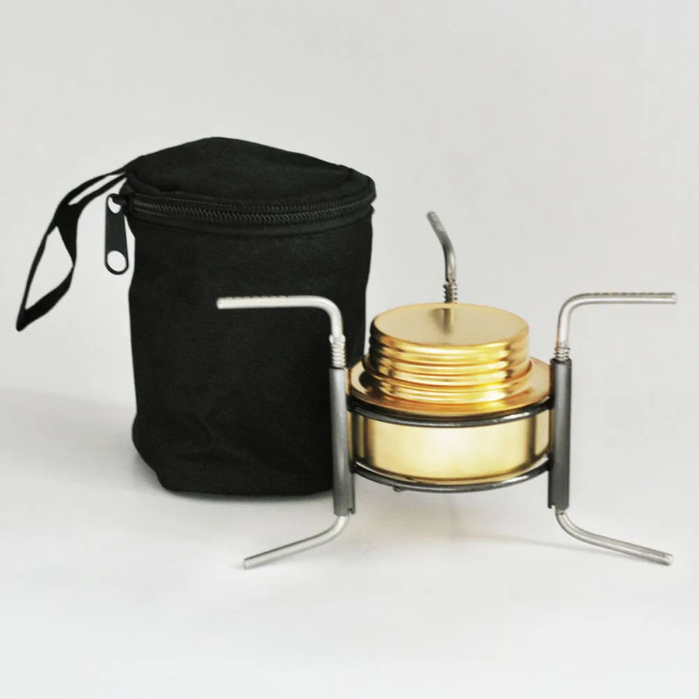 

Портативная миниатюрная Ультралегкая спиртовая плита из медного сплава, уличная плита для кемпинга, духовая горелка, печь с подставкой