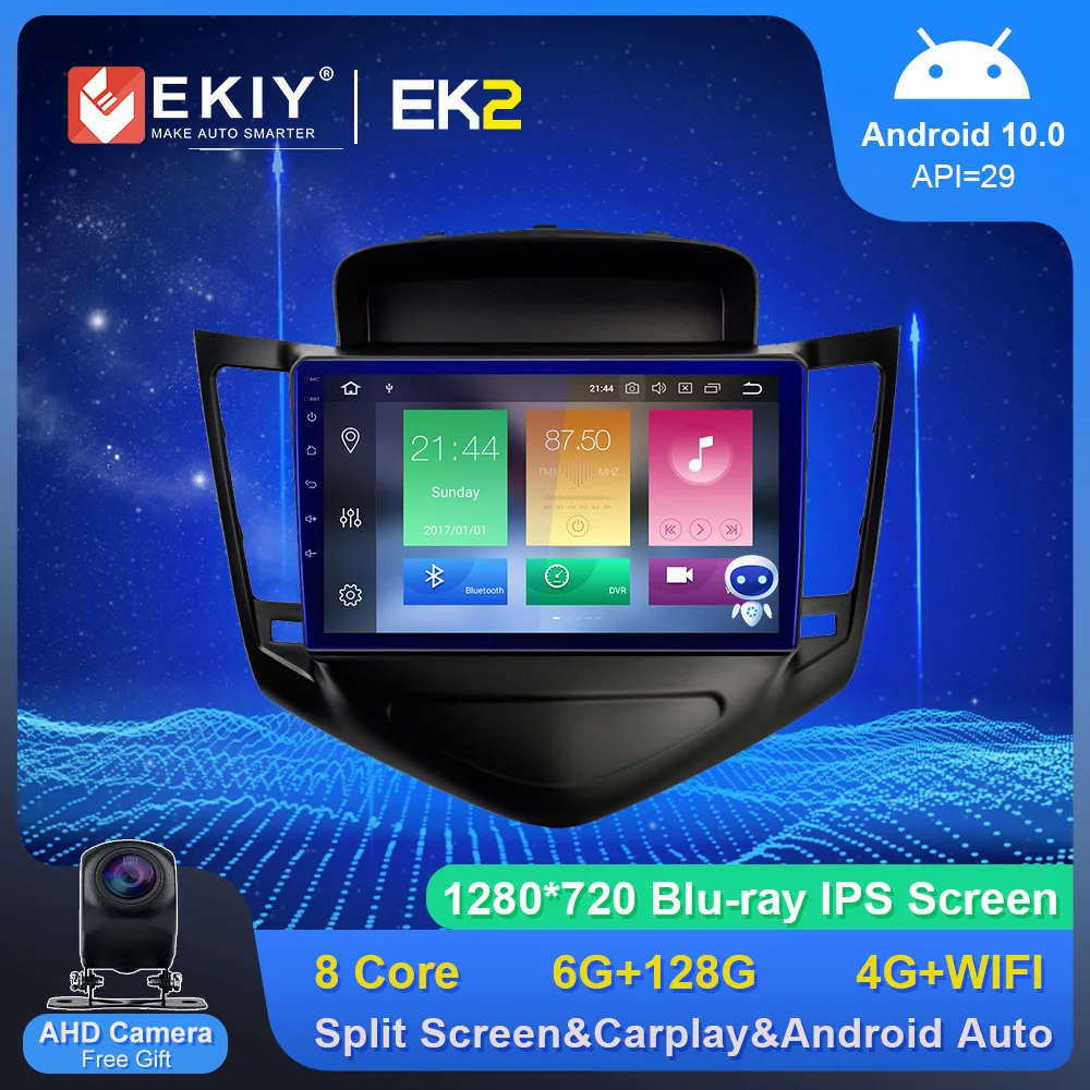 EKIY автомобильный аудио стерео приемник для Chevrolet Cruze 2009 2014 Bluetooth Carplay плеер все в