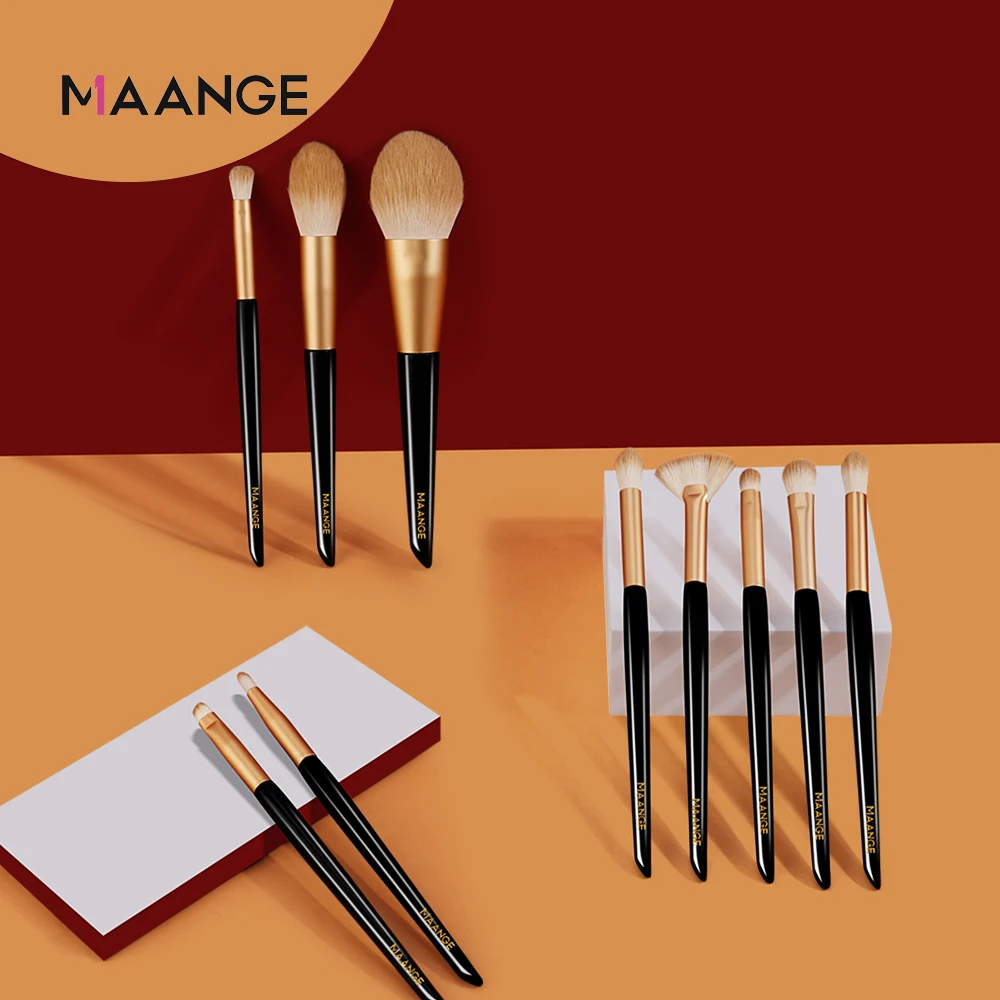

MAANGE 10Pcs Makeup Brushes Eyeshadow brush Make up Beauty Cosmetische Brushes For Foundation Powder Blush Makeup Set tools