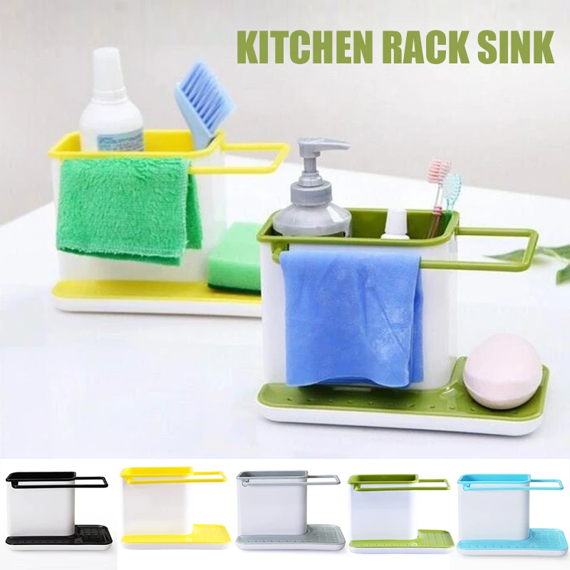 

1pc Plastic Rack Sink Rinse Storage Holders Sink Utensils Sponge Holder Kitchen Gadgets Organizer Accessories