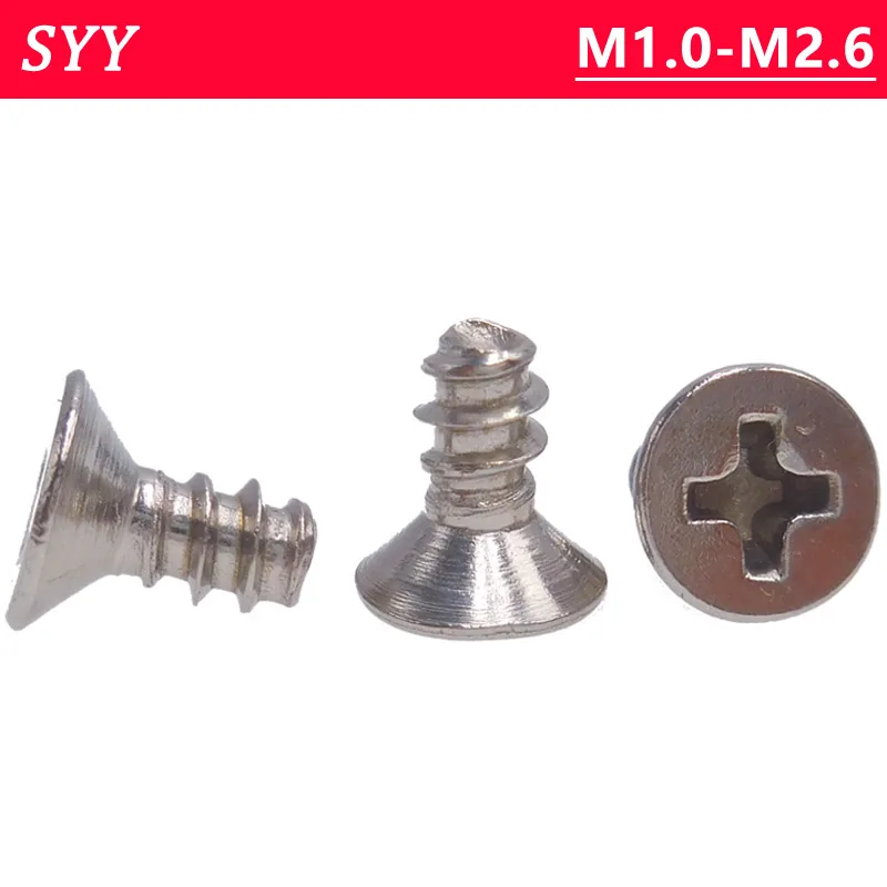 M1 M1.2 M1.4 M1.7 M1.8 M2-M2.6 Нержавеющая сталь саморезные винты с потайной плоской головкой