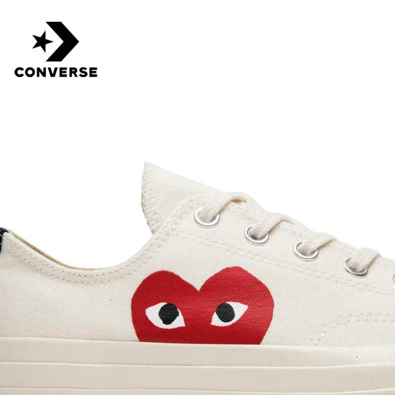 

CDG PLAY X Converse Men Women Skateboarding Shoes Chuck 70 Ox Play Black White Classic Canvas Sports Sneakers