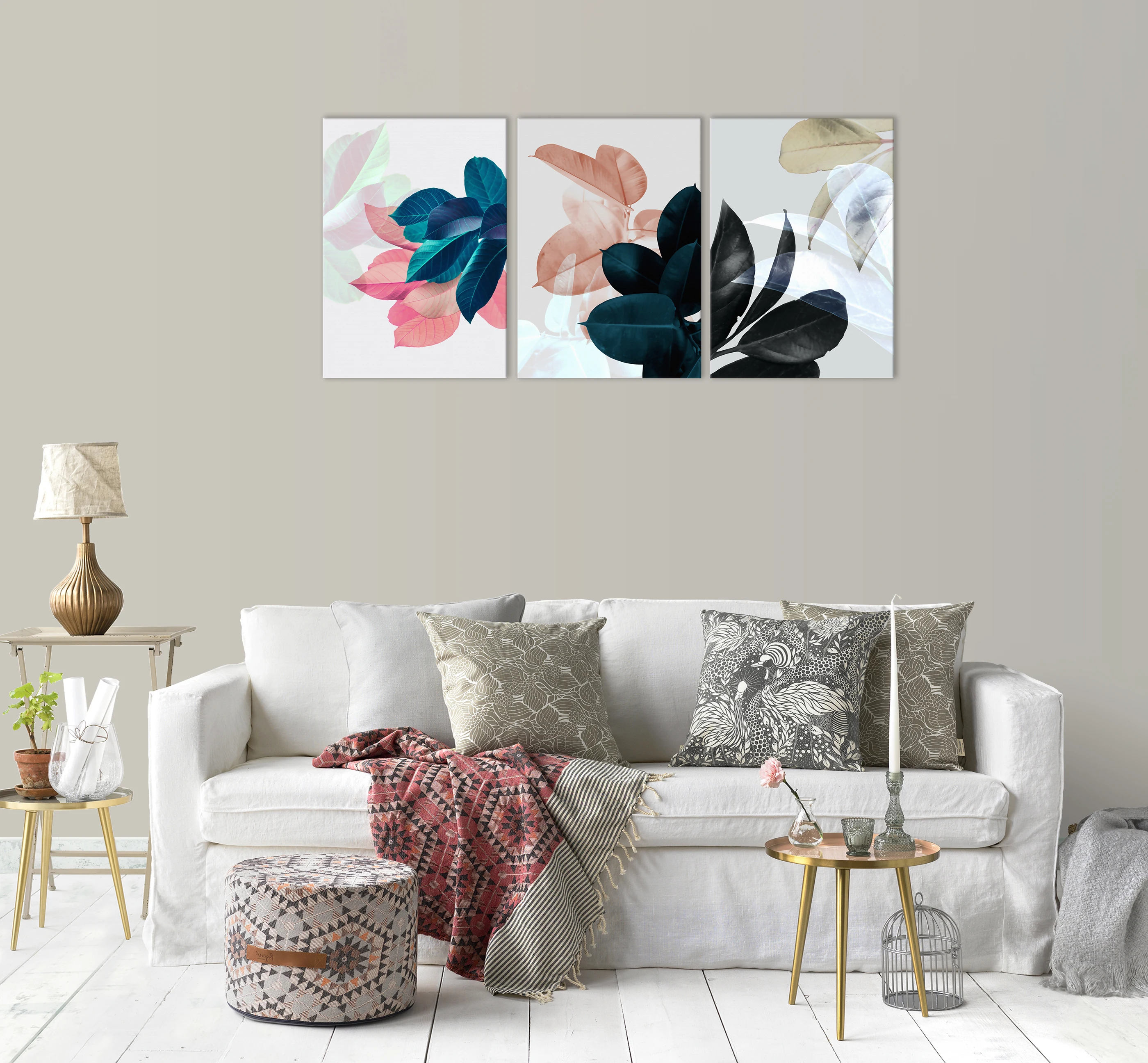 Красочные листья растений Настенный декор холст живопись Кухня Печать картины