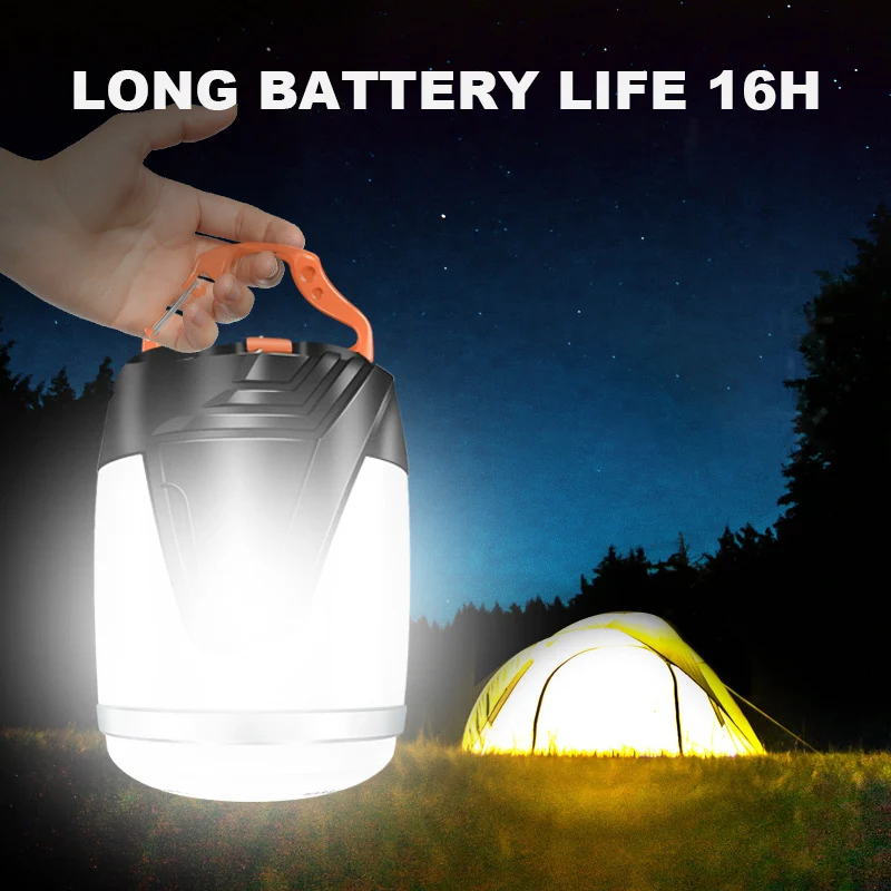 

Camping Light Led Powerful Flashlight Tent Hanging Lantern 18650 Usb Rechargeable Lamp Power Bank for Fishing Camping Hiking
