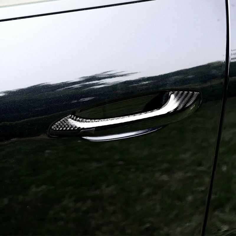 

For-Porsche MACAN Cayenne Car Carbon Fiber Stickers MACAN Cayenne Outer Door Handle Stickers Carbon Fiber Stickers 4Pcs