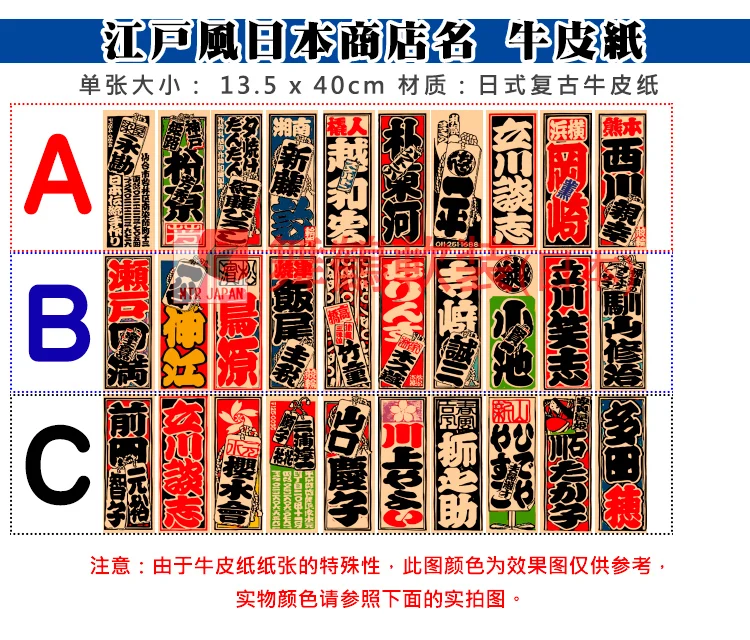 

Edo Period Japanese Restaurant Cuisine Sushi Ramen Kraft Paper Wall Sticker Decor