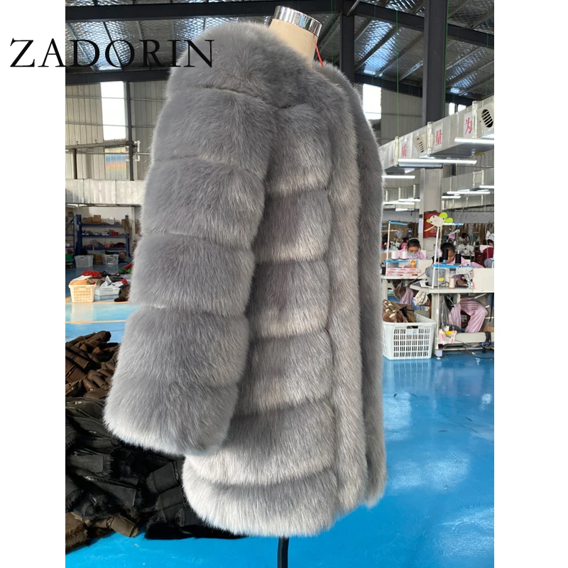 ZADORIN 2021 Winter New Long Furry Faux Fur Coat Jackets Women Thick Warm Fluffy Jacket Causal Party Overcoat Plus Size | Женская одежда