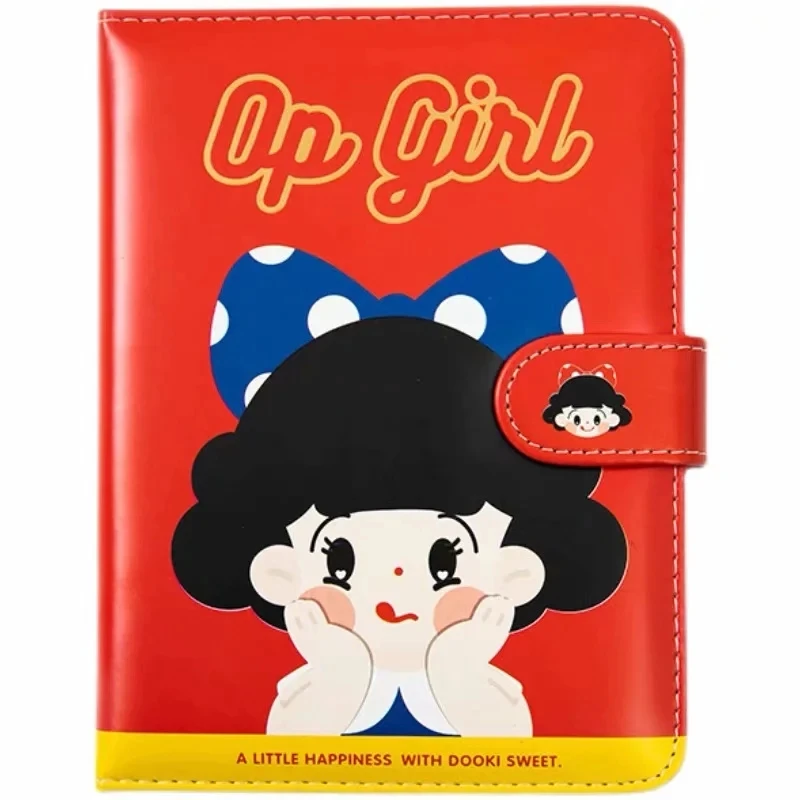 

Kawaii Soft Cute Bubble Girl Magnetic Buckle This PU Cover Hand Ledger Diary Notebook Daily Office Work Notebook Color Thickened