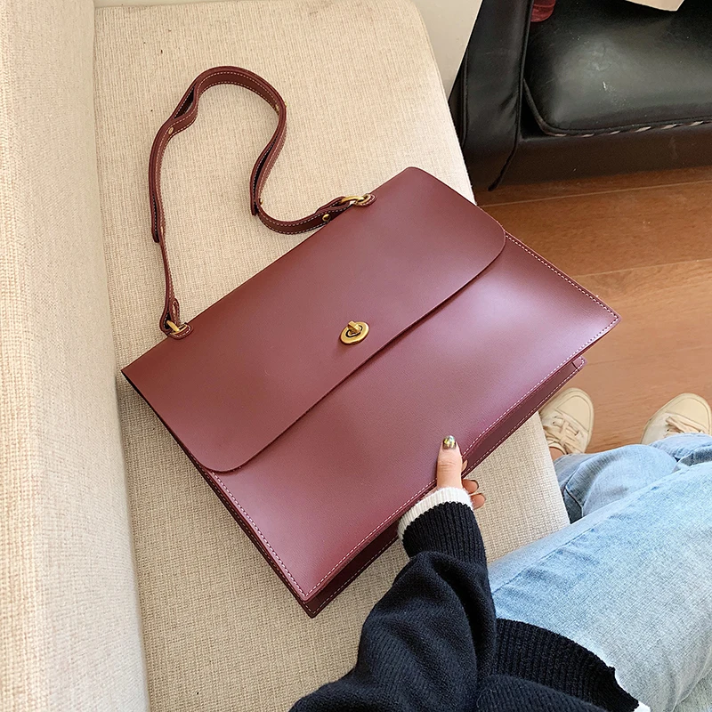 Модные женские сумки однотонные Большие на плечо Повседневные Классические