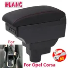 Подлокотник для Opel Corsa D, подлокотник для Opel Corsa, интерьерный подлокотник для хранения, аксессуары для интерьера автомобиля, USB, светодиодные лампы