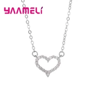 1 minimalist wedding 925 sterling silver heart pendant necklaces for women fashion chain necklace fine jewelry accessories