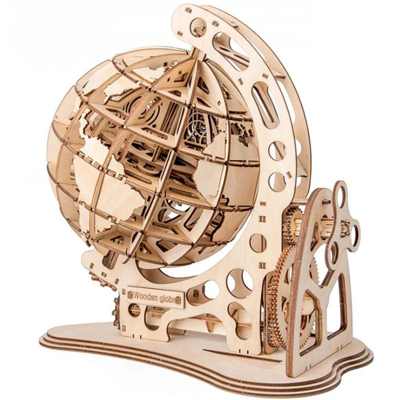 Деревянные круглые Пазлы 3D DIY механическая модель привода трансмиссия передач