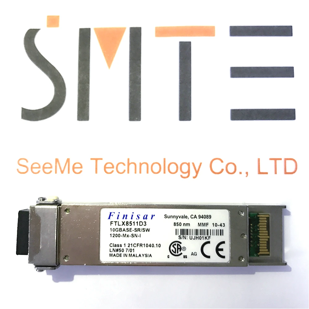 Оригинальный Подержанный Finisar FTLX8511D3 850 XFP 10G 300M multimode 10GBASE-SR/SW MMF 12-Mx-SN-I LN #50 7/01 AJB0A15