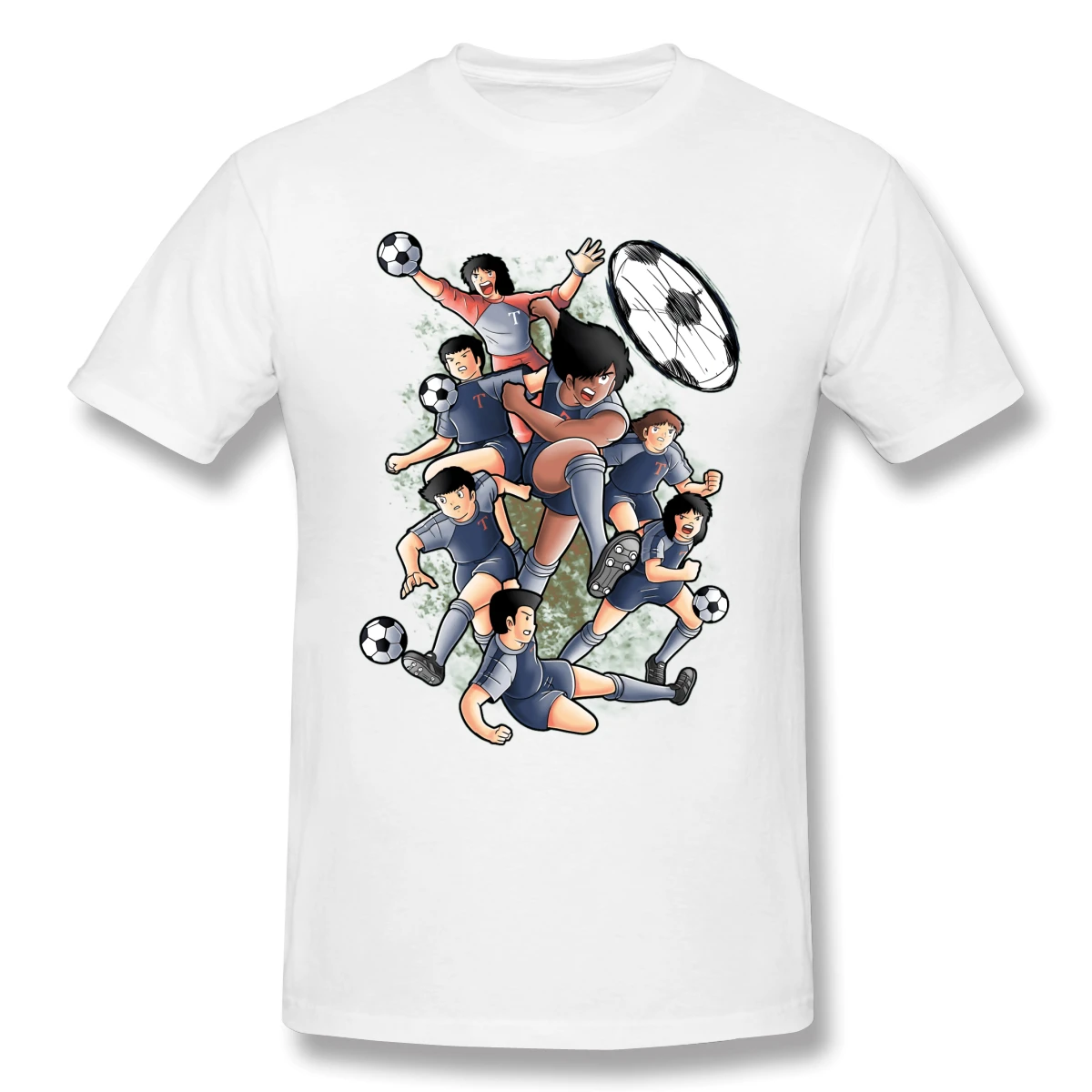 

Novelty Captain Of The Tsubasas Men's Basic Short Sleeve T-Shirt Captain anime T-shirts USA Size