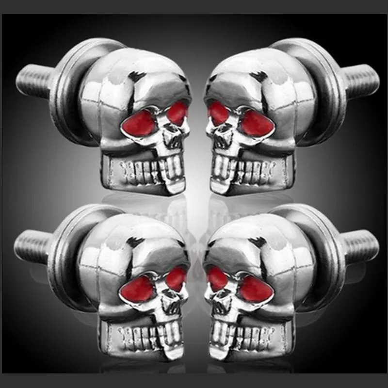 2 шт./лот аксессуары для мотоциклов Череп номерной знак болты металл M5 винт