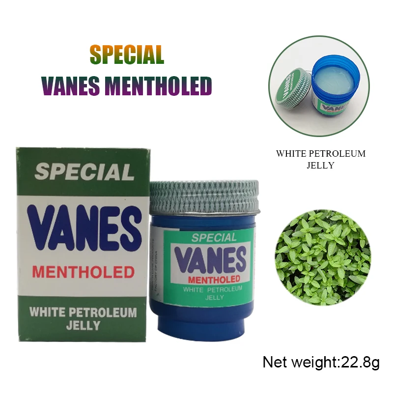 

Vanes Refresh Cooling Oil Mentholed Cream White Petroleum Jelly Quick Relief For Chapped Skin Headache Stuffy Nose God Medicin
