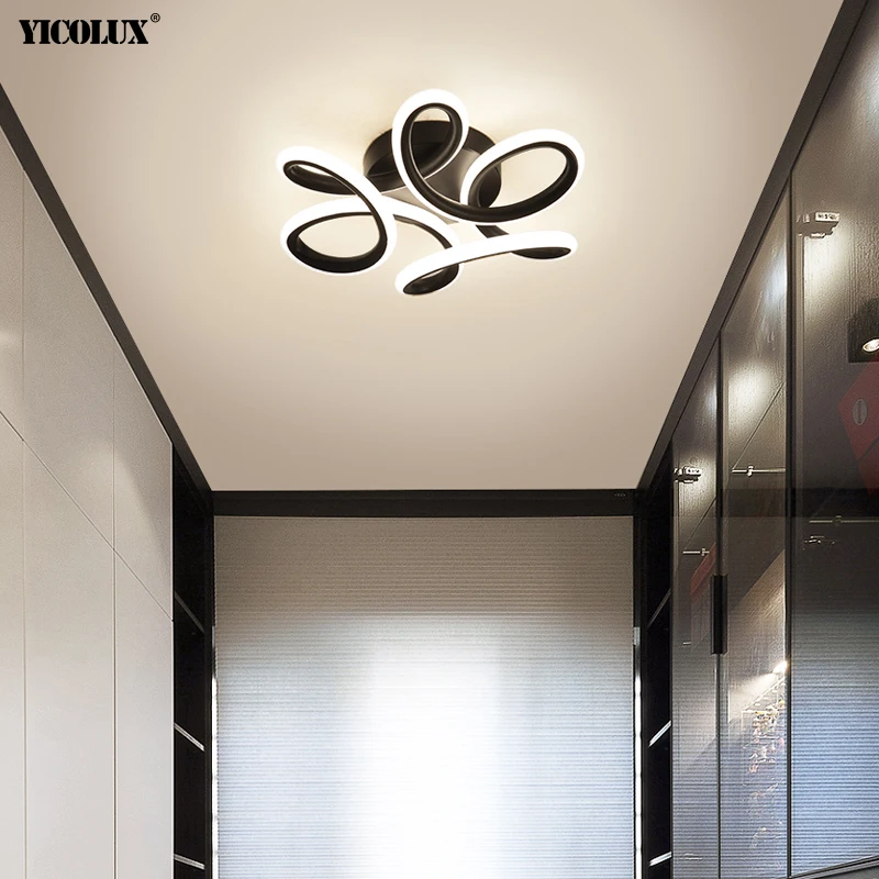 Lámparas de araña LED modernas iluminación interior para pasillo, balcón, pasillo, sala de estudio, tres colores creativos, Lustre