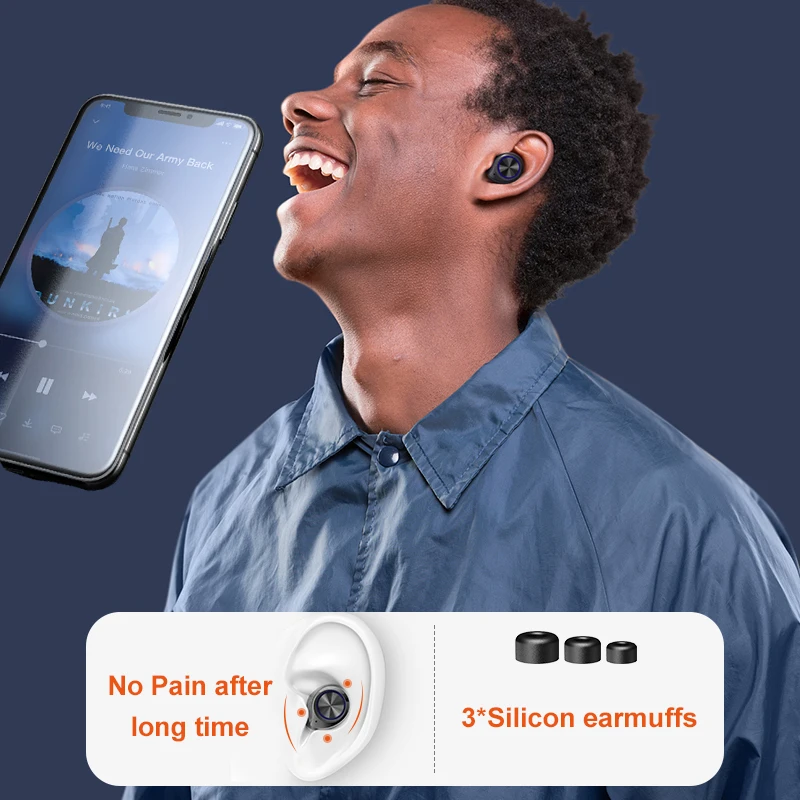 MURZAIN Wireless Bluethooth Earphones With HD Sound Noise Reduction Earphone IPX7 Waterproof Intelligent Touch Earbuds | Электроника