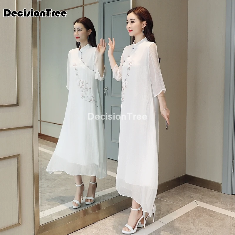

2021 chinese dress cheongsam qipao oriental styled dresses floral print modern cheongsam oriental vintage casual retro dress