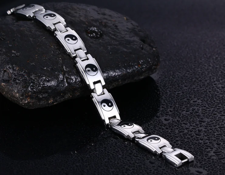 Мужской браслет турмалиновый для энергии Tai Chi ювелирные изделия здоровья