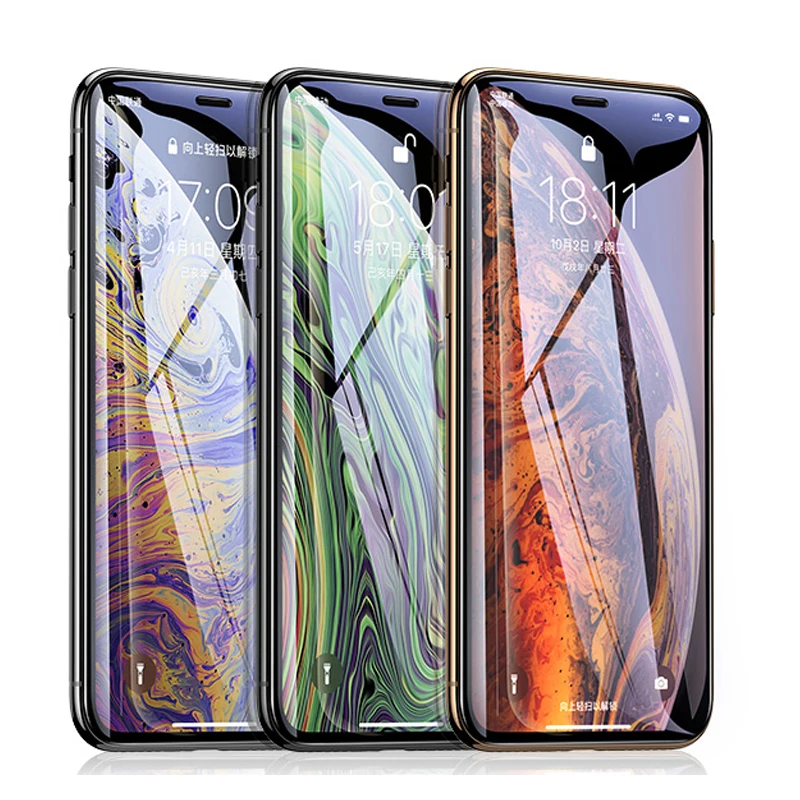 Полное покрытие закаленное стекло для iPhone XS Max XR X Взрывозащищенная защитная
