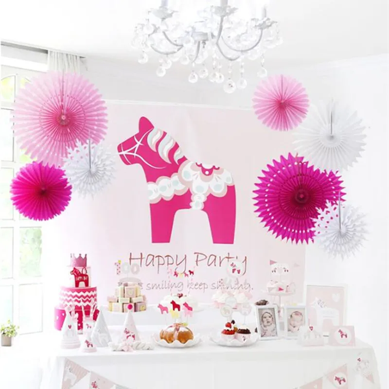 10 см 4 дюймовый веера из папиросной бумаги Pinwheels подвесные цветочные бумажные