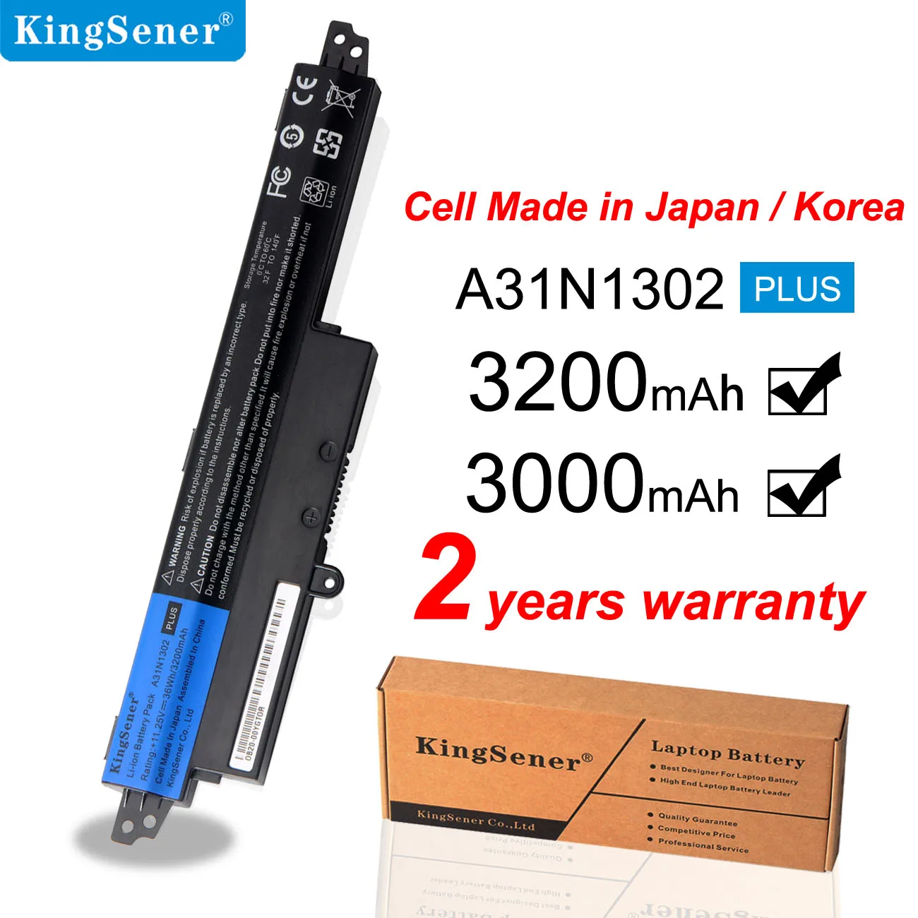 Kingsener-bateria A31n1302 para Asus Bateria para Asus Vivobook X200ca X200ma X200m X200la F200ca X200ca R200ca 11.6 Almh2 A31lm9h Baterias p/ laptop