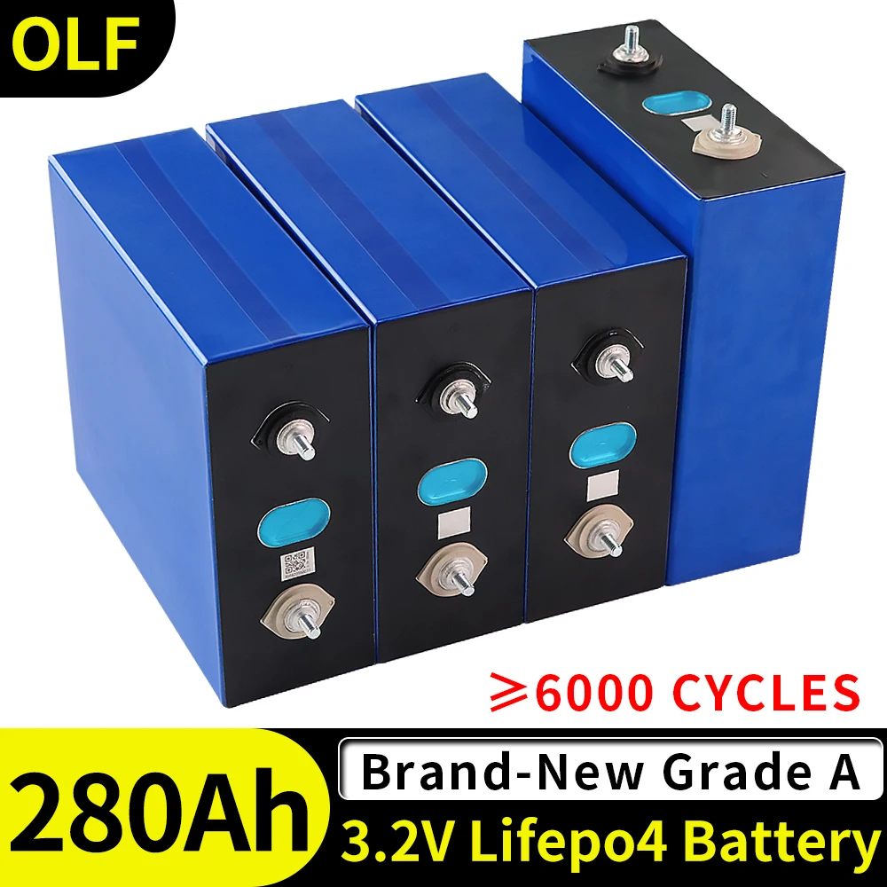 

grade A 3.2V 280Ah Lifepo4 Battery 4PCS super DIY 24V 48V 280AH Rechargeable Battery Pack for RV Solar Storage System TAX FREE