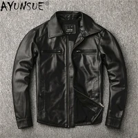ayunsue men clothing 2020 bomber mens jackets sheepskin genuine leather jacket men clothes autumn coat male ropa hombre lxr429