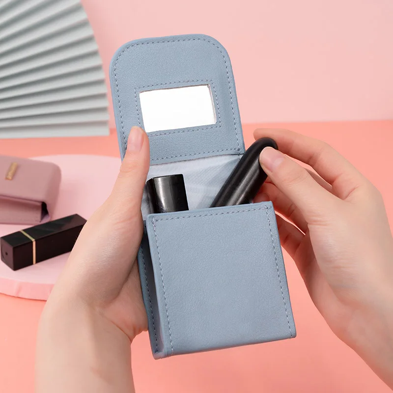 Косметичка для губной помады с зеркалом дорожная сумка макияжа органайзер