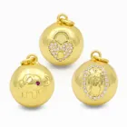 OCESRIO DIY Золотой маленький шар слон и сердце кулон для женщин ювелирные изделия CZ для компонентов ювелирных изделий ожерелье кулон pdta138