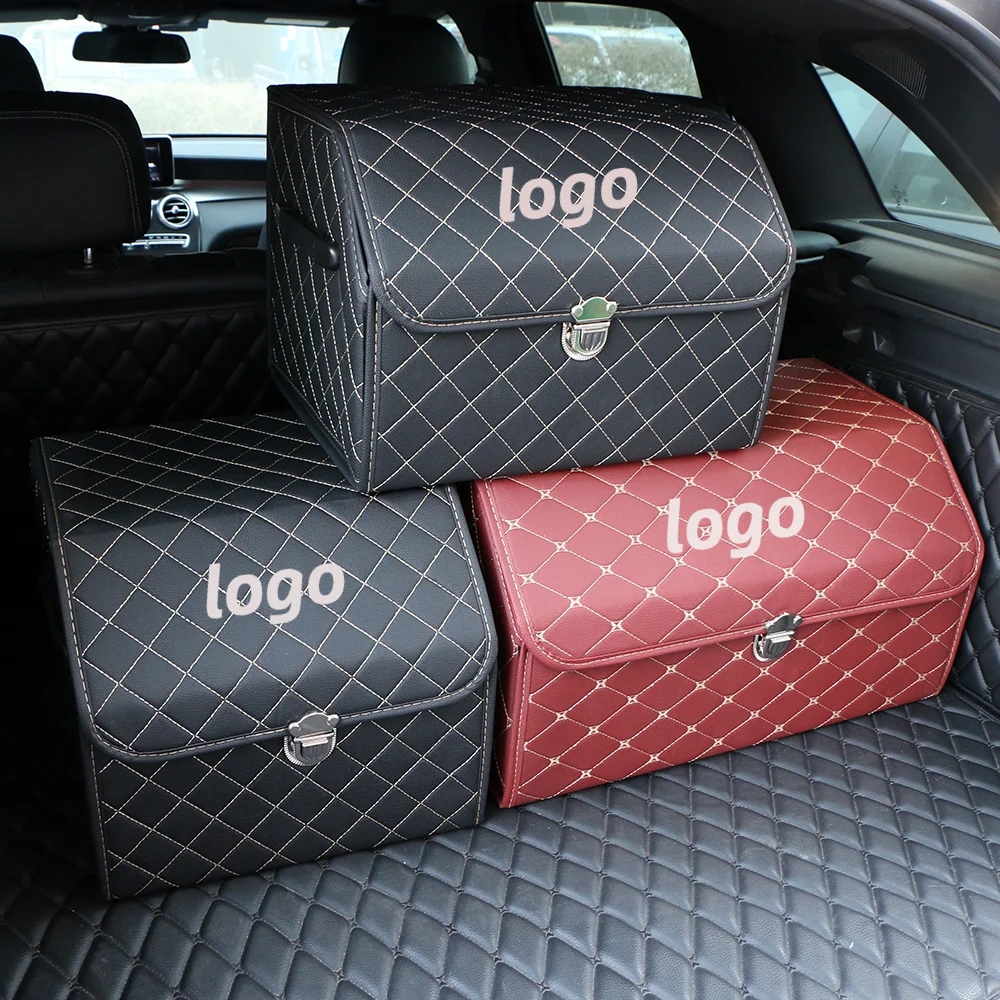 

PU Leather Car Trunk Storage Box Top Grade Car Organizer Folding Storage Bag For Benz BMW Audi VW Toyota Tesla Dodge Suzuki Ford