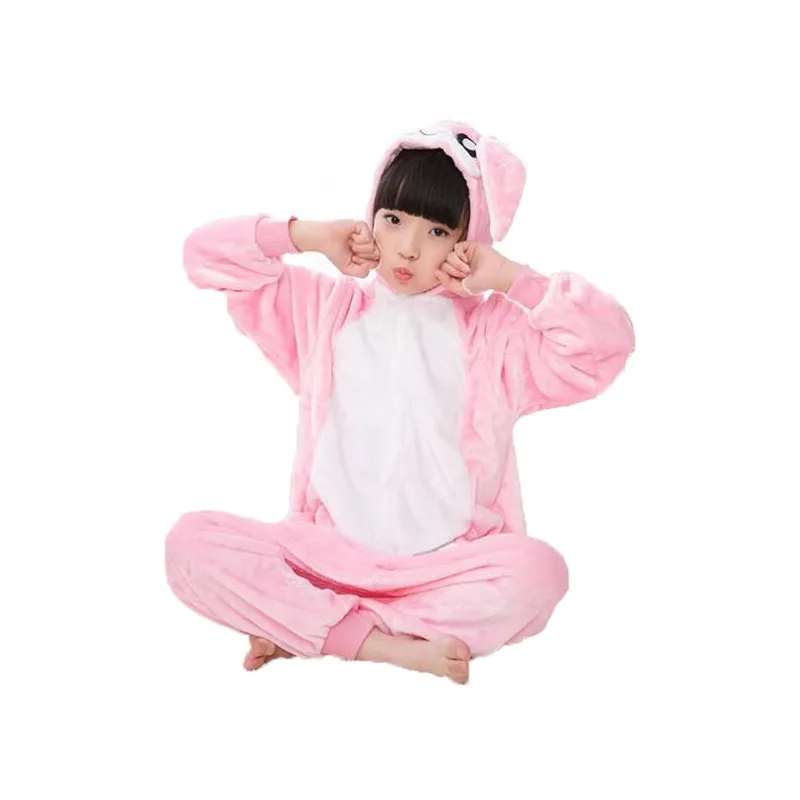 Кигуруми милый фланелевый свободный кролик Пижама для девочки новый год зима
