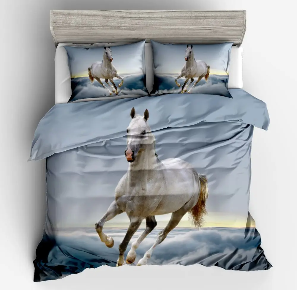 Набор пододеяльников с рисунком лошади Комплект постельного белья пододеяльник