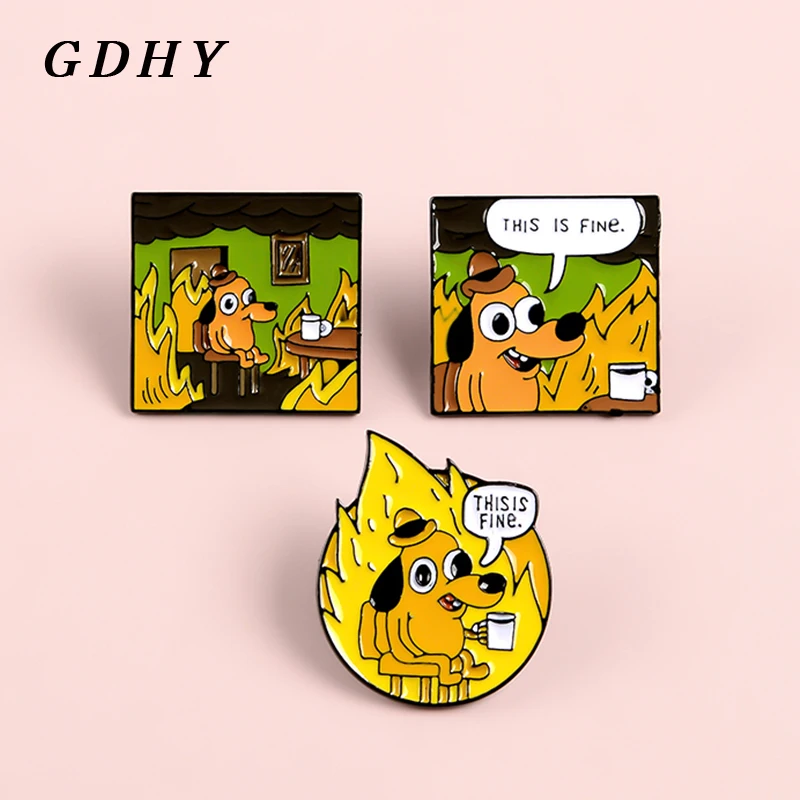 GDHY это прекрасная эмалированная заколка мемы Gunshow мультфильм вопрос собака webcomics