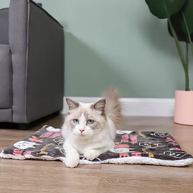 

Pet Cat Bed Dog Thickened Soft Fleece Pad Blanket Mat Cushion Home Portable Washable Rug Keep Warm rfg5