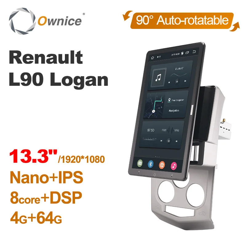 

Автомобильное радио, 13,3 дюйма, 1920*1080, Ownice, Android 10,0, для Renault L90, Logan, автомобильное радио, мультимедиа, видео, аудио, GPS, головное устройство, автом...