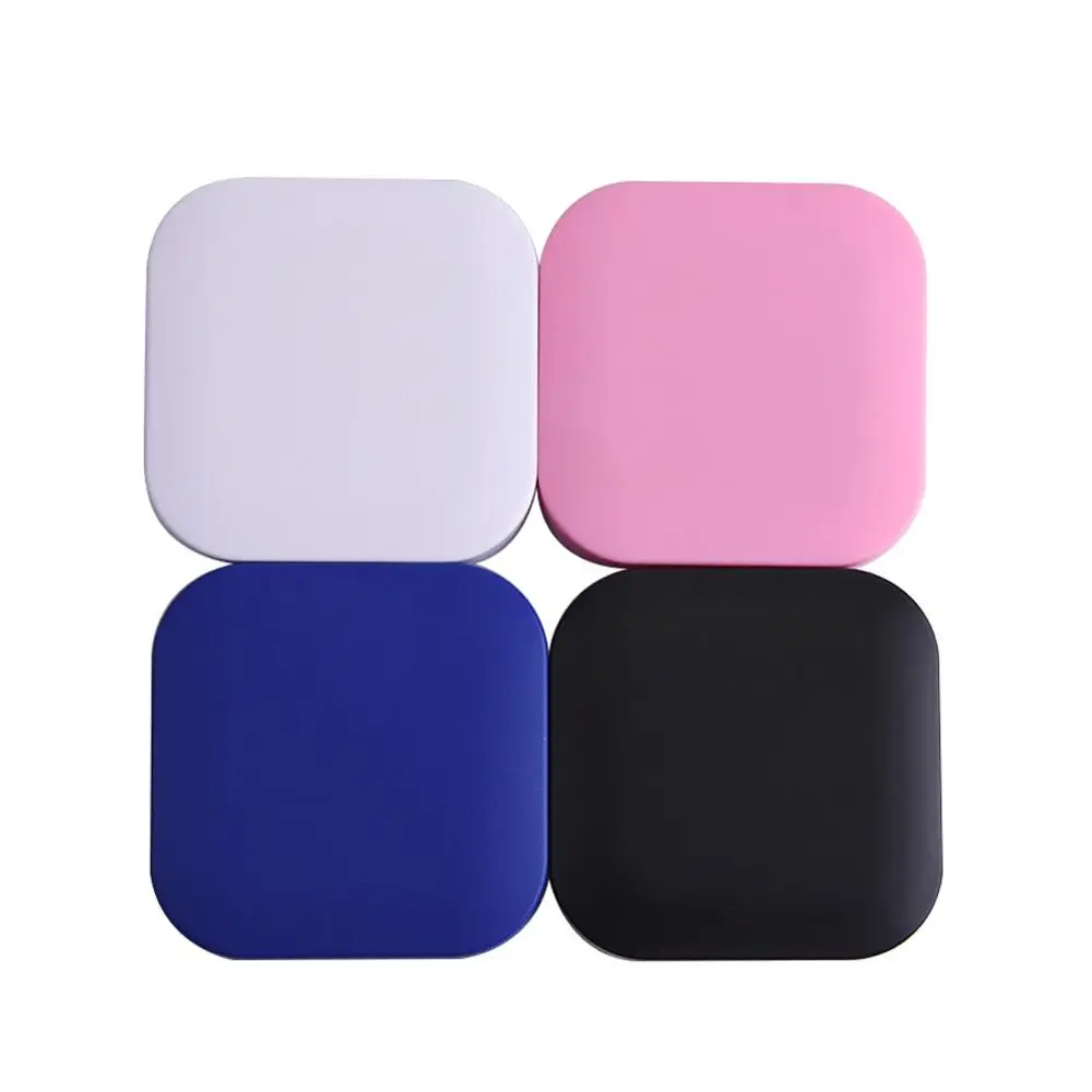 Портативный квадратный зеркальный чехол для линз карамельных цветов контейнер