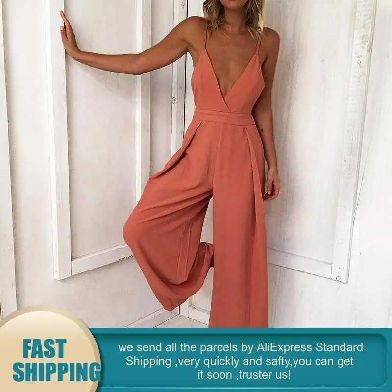 Оранжевый ремень летние сексуальные комбинезоны Для женщин комбинезон пояс