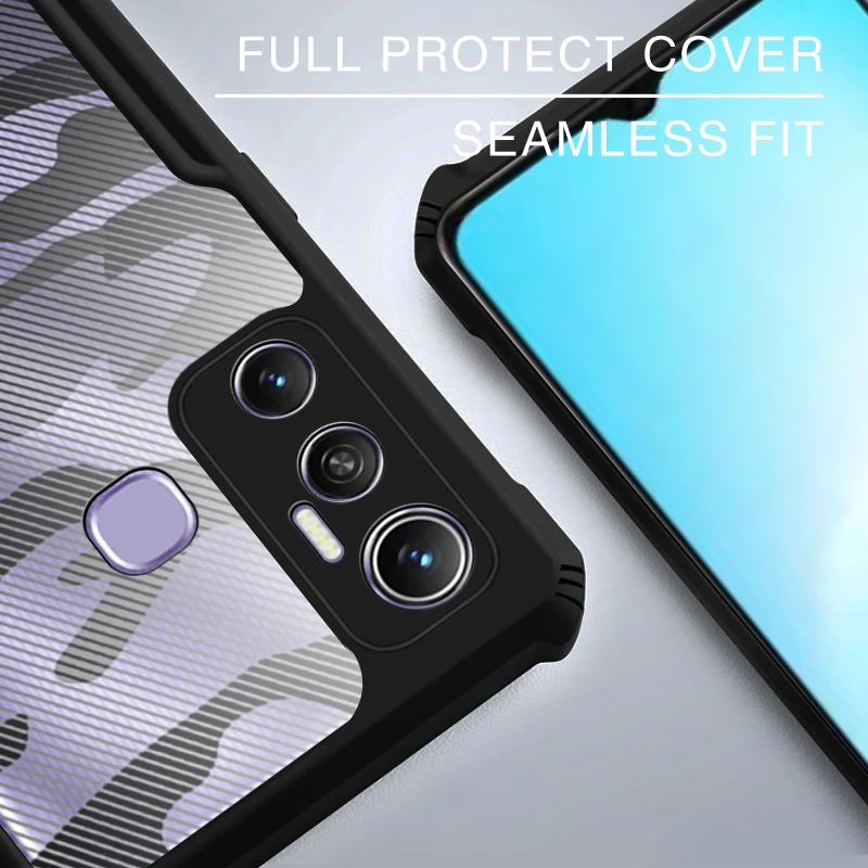 rzants for infinix hot 11 11s case hard camouflage beetle cover tpu half clear phone shell military cool casing free global shipping