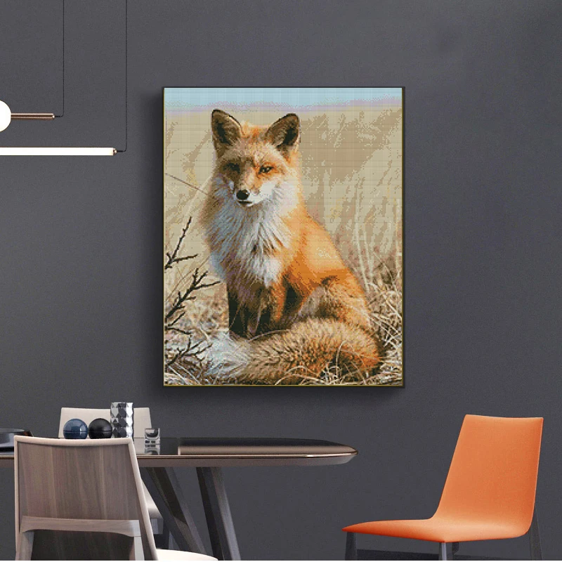 Joy Sunday Stamped Cross Stitch Kits Fox Animal Patterns 11CT 14CT Printed Canvas DIY Needlework Embroidery Home Decoration Sets | Дом и сад