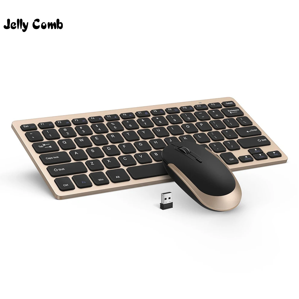Jelly Comb 2,4G, беспроводная клавиатура, мышь, комбо набор, ультра тонкая портативная клавиатура и Мыши для ПК, настольный компьютер, ноутбук, ноутбук