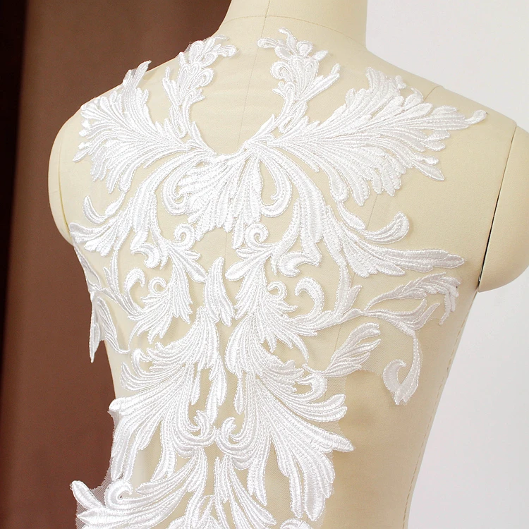 1Piece Cotton Thread Lace Flower Accessories Handmade Diy Materials High-end Wedding Dress Decoration Large Back Applique | Дом и сад