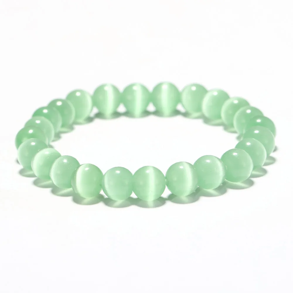 Минималистичный браслет из натурального камня с опалом 5 цветов женский лунным