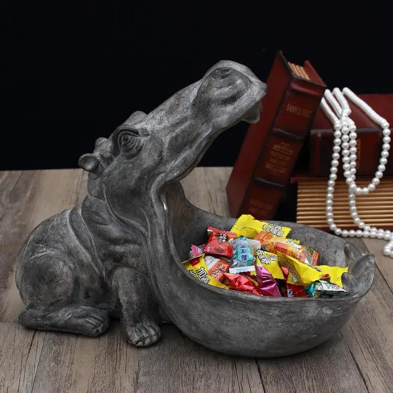 

Entrance key storage box door decoration storage tray storage shelf desktop remote control storage The elephant box Nordic Hippo