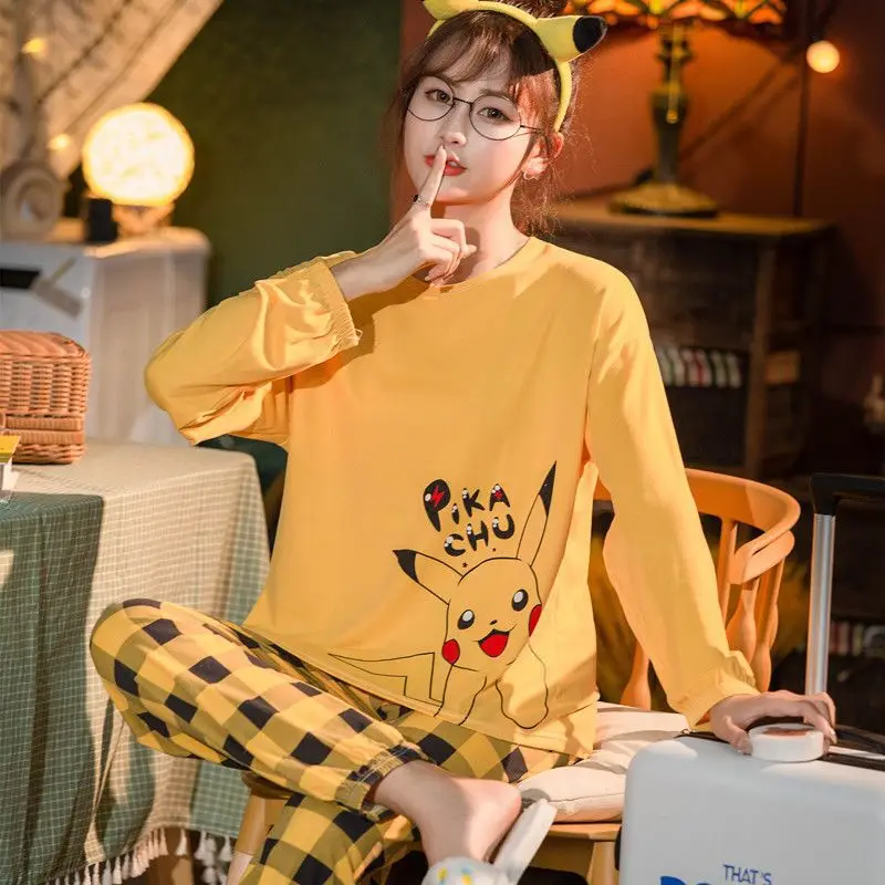 

Pajamas in the spring and autumn winter long-sleeved pants leisurewear suit. Lady han edition cute pajamas two-piece of loose bi