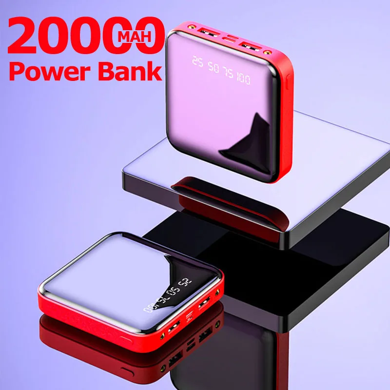 Внешний аккумулятор на 20000 мА · ч портативный мини для зарядки внешний зеркальный