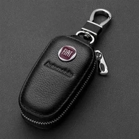 peter leather car logo key cover remote key case for fiat aegea 500c panda uno palio tipo doblo car emblem auto accessories
