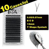 masscaku 10caseslot y lashes synthetic false hot selling y eyelash extension matte black material super soft make up lashes