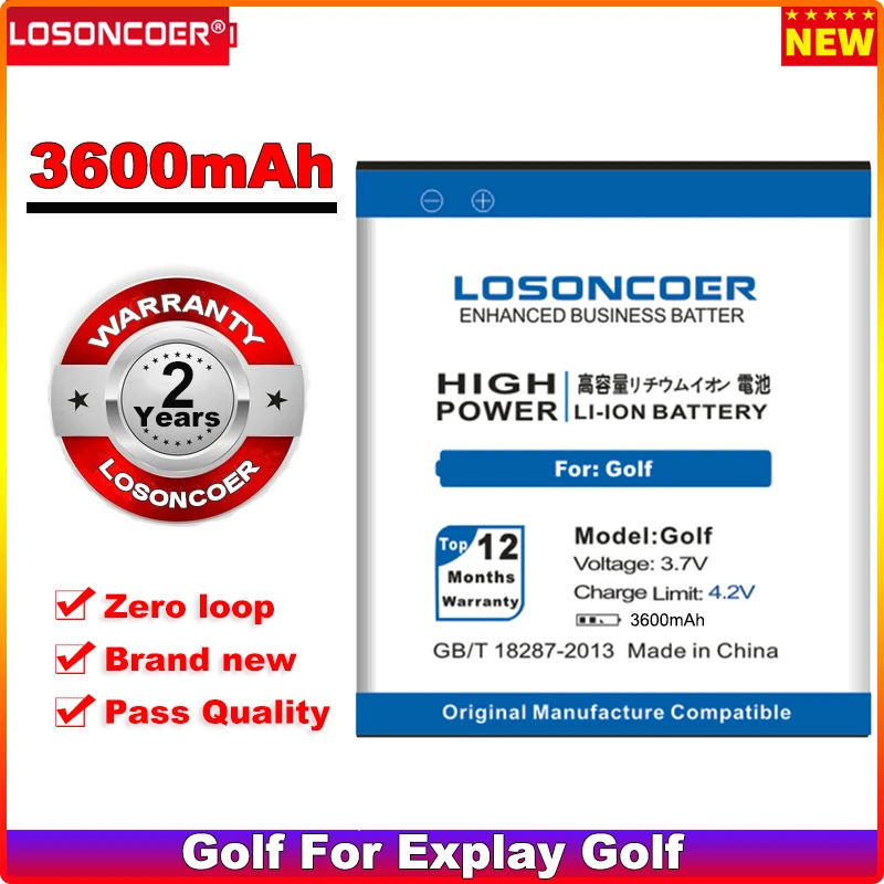 LOSONCOER 3600 мАч высококачественные Мобильный телефон батареи для Explay Golf Battery| |
